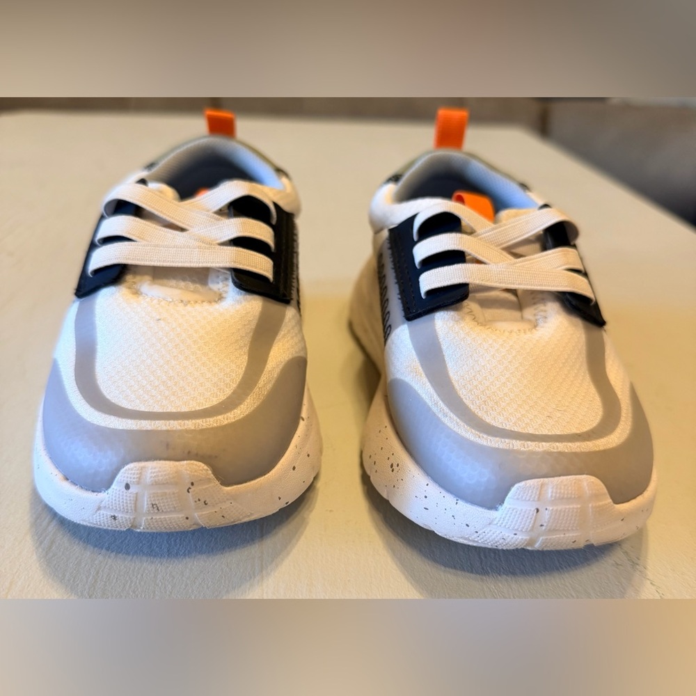 Hey Dude Kids Sneakers - White, Black, and Orange